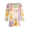 thumbnail image 4 of Easter Shirts for Womens 3/4 Sleeve Bunny Graphic Print Soft Tops Womens Eggs Cute Funny Crew Neck T-Shirts S, 4 of 5
