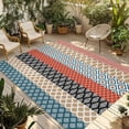 thumbnail image 2 of Outdoor Rug 5x8 ft Orange Teal Boho Waterproof Outdoor Patio Rug Mat Non Slip Outside Area Rugs Carpet for RV,Camping,Porch,Deck,Pool,Balconybackyard,Bohemian Geometric Pattern, 2 of 9