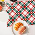 thumbnail image 2 of Christmas Plaid Decoration Placemats, Red Green White Diagonal Check (Red) Table Mat Linen Burlap Washable Double-Deck Heat Insulation for Dining Table Kitchen Table Set of 6 (12 X 18 Inch), 2 of 6
