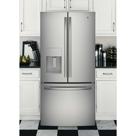 GE - 23.6 Cu. Ft. French Door Refrigerator - Stainless steel