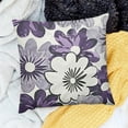 thumbnail image 2 of BANET  Throw Pillow Cases Cozy Fleece Two-Tone Blooming Flowers Decorative Cushion Covers for Couch Bed Sofa Farmhouse Decoration Purple Grey 12x12in, 2 of 5