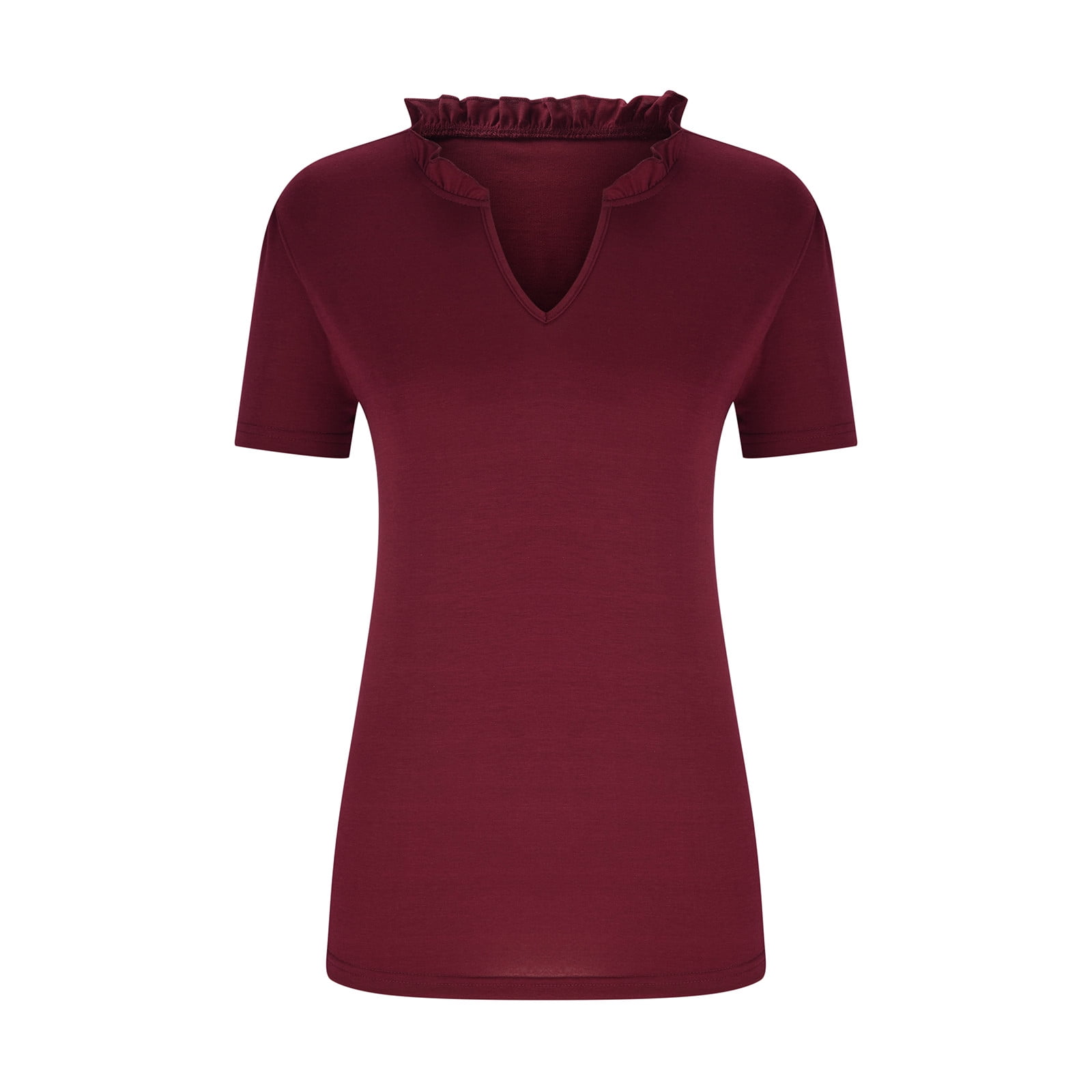 Kohls shirt top womens L grey burgundy orange v neck short sleeve