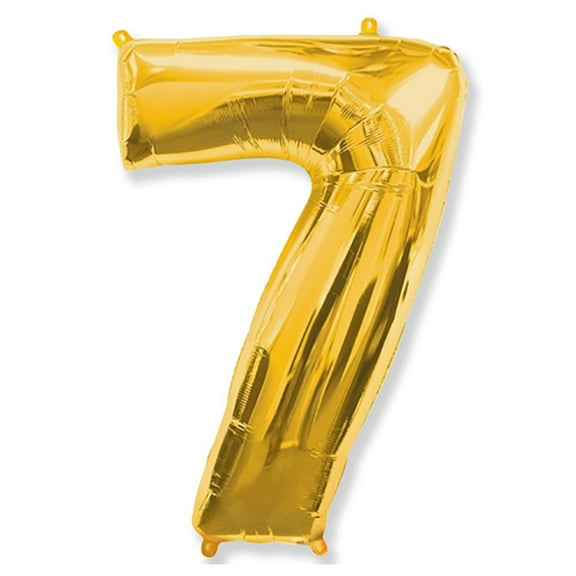 42 inch Number 7 - Gold Foil Mylar Balloon - Party Supplies Decorations