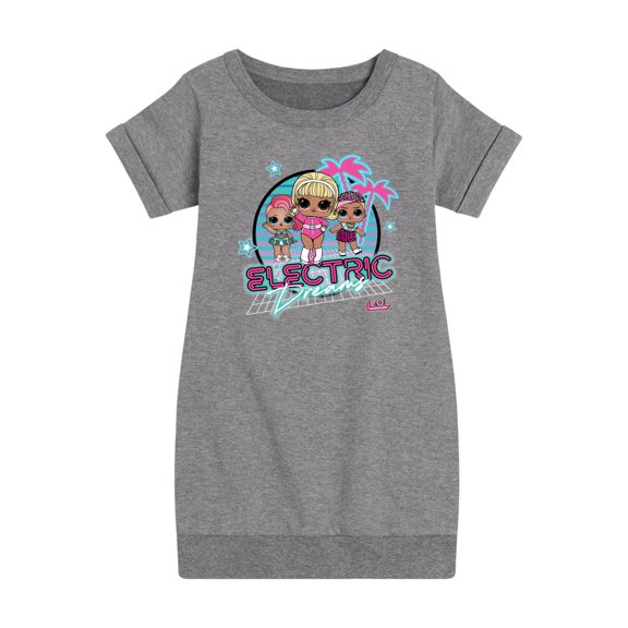 LOL Surprise! Dolls - Electric Dreams - Retro Vibes - Toddler & Youth Girls Fleece Dress