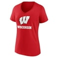 thumbnail image 2 of Women's Red Wisconsin Badgers Lockup Team V-Neck T-Shirt, 2 of 3
