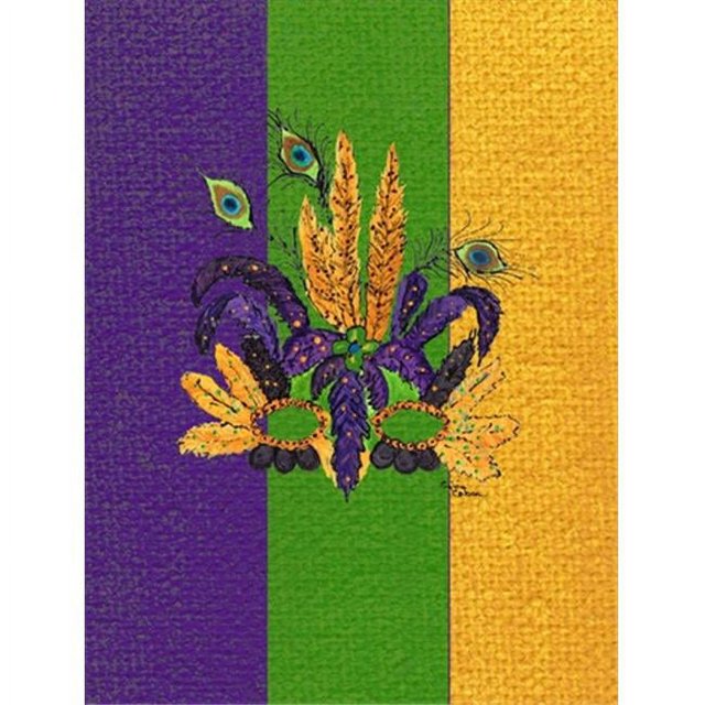 Carolines Treasures 8364CHF 28 x 40 In. Mardi Gras Mask Flag Canvas- House Size