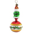 thumbnail image 2 of 6.25In Santa On Holly Flower Reflector, Glass, Ornament Ball Christmas 202278, 2 of 3