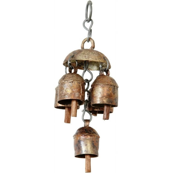 Daddy Shoppe Unique 2inch Rustic Gold Bells Wind Chime for Front Door & Memorial Chirtmas Gift