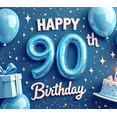 thumbnail image 4 of Blue Balloons Happy Birthday Cake Banner Milestone Party Gift Box for Celebration Event Decoration, 4 of 4