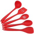 thumbnail image 2 of 5 Pcs/Ensemble Ustensiles de Cuisine Rouges, Louche à Soupe en Silicone Antiadhésive Résistante à la Chaleur Cuillère à Riz Fendue, 2 of 4