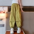 thumbnail image 3 of Girls Casual Trousers for Girls Cargo Style with Multiple Pockets Comfortable Everyday Wear for Kids, 3 of 5
