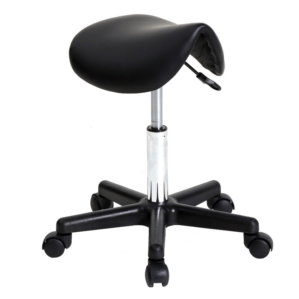 SamyoHome Swivel Saddle Chair Stool Plastic Flat Feet Rotation Bar