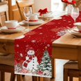 thumbnail image 5 of Red Christmas Table Runner - 70 Inch Long Snowman Xmas Tree Coastal Snowflake Starfish Cotton and Linen Blended Dress Scarves Farmhouse Table Runner for Kitchen Dining, Coffee Table, 13" x 70", 5 of 8