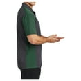 thumbnail image 3 of Yellow Rooster Mens Colorblock Micropique Sport-Wick Polo Iron Grey/ Forest Green 3XL, 3 of 8