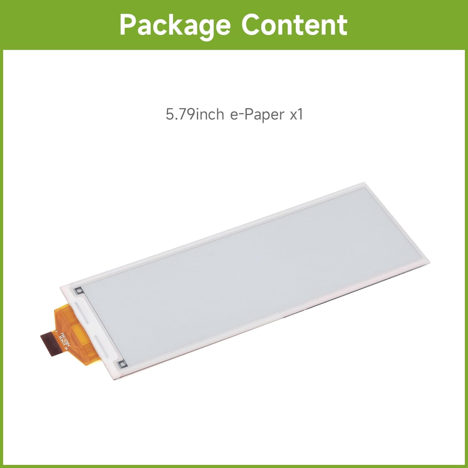 5.79inch E-Paper Raw Display, Compatible with , E-Ink Display, 792x272, Black/White, SPI Communication, Without Driver Board