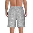 thumbnail image 3 of Naloa GlitterSilver Men's Beach Shorts, Surfing shorts, Swim trunks, Quick Dry Swim Trunks for Surfing Beach Fun - Large, 3 of 9