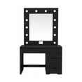 thumbnail image 2 of Tocador Vanity Moderno Con Focos Espejo Camerino Chocolate Hollywood Reinicia 21 Muebles, 2 of 5