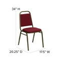 thumbnail image 4 of Flash Furniture 4 Pack HERCULES Series Trapezoidal Back Stacking Banquet Chair in Burgundy Fabric - Gold Vein Frame, 4 of 14