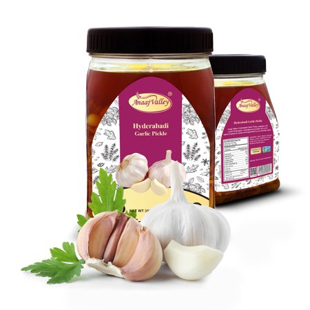 ANAAJ VALLEY Garlic Pickle – 650g Hot Garlic Pickle – Spicy Garlic Achar – Seasoning Garlic Pickle – Adds Taste and Flavor in Food – Fresh & Delicious – Non-GMO – Gluten Free – Pack of 1