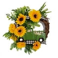 thumbnail image 4 of Sunflower Wreath,Sun Flower Wreaths for Front Door,Sunflower Truck Wreath,Artificial Sunflower Wreath,Retro Rustic Styles Welcome Wreath,17inch, 4 of 7
