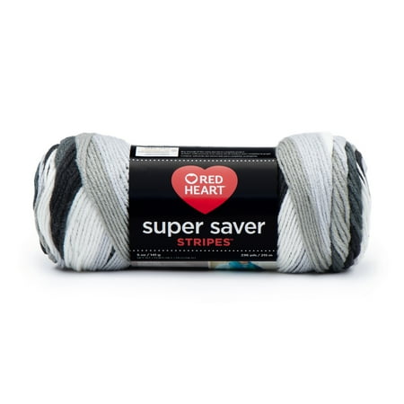 Red Heart® Super Saver™ #4 Worsted Acrylic Yarn, Newspaper stripe 5oz/142g 236yd