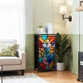 thumbnail image 2 of Dresser for Bedroom with 4 Storage Drawers Decorative Artistic Stained Glass Mosaic Lamp Dressers Chest of Drawers Steel Framed Fabric Closet Organizers for Entryway, 2 of 7
