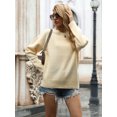 thumbnail image 5 of Women Crew Neck Ribbed Knit Oversized Pullover Sweaters, 5 of 7