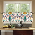 thumbnail image 4 of Yayeee Kitchen Curtains Tier Set of 2 Light Filtering 57"x36" Over Sink Window Panels, Abstract Floral, 4 of 7