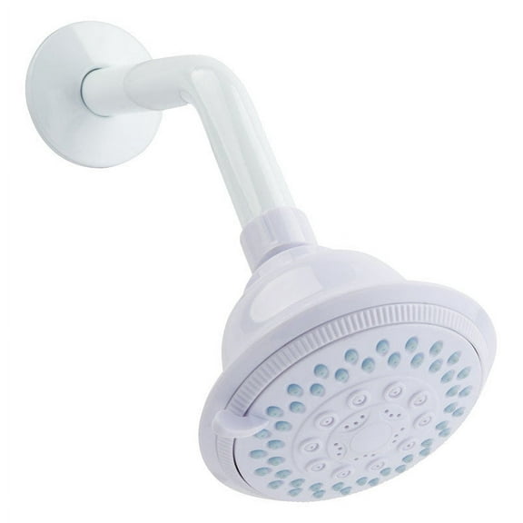 OakBrook 5 Function 4" Wallmount Showerhead, White