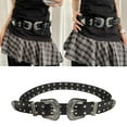 thumbnail image 2 of Weflink 2000s Retro Double Buckles Belt Punk Rock Trend Studded Waistband Accessory, 2 of 8