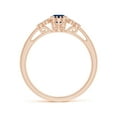 thumbnail image 2 of Angara Natural 0.6 Ct. Blue Sapphire with Diamond Vintage Inspired Ring in 14K Rose Gold for Women (Ring Size: 3.5), 2 of 10