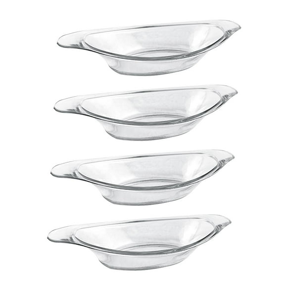 4 tazones de helado tipo banana split, recipientes acrílicos para almacenar alimentos, platos para servir, tazón de postre para yogur de frutas.