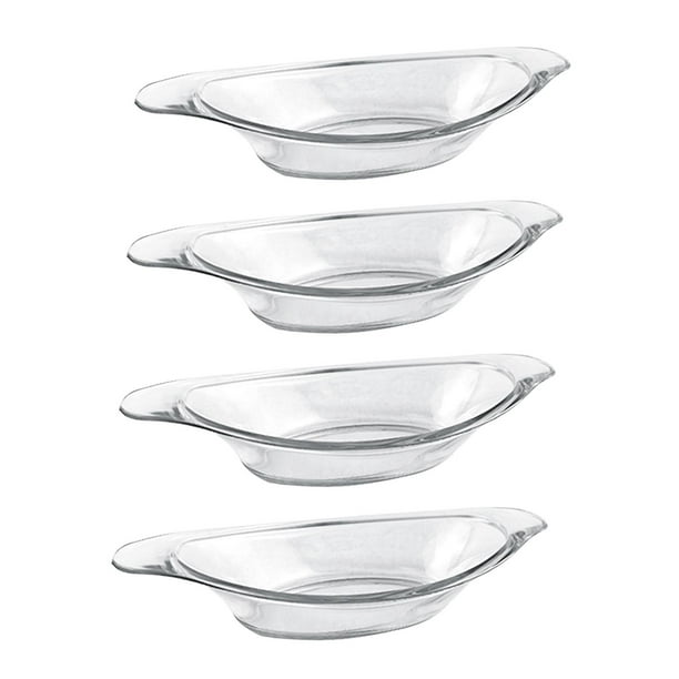 4 tazones de helado tipo banana split, recipientes acrílicos para almacenar alimentos, platos para servir, tazón de postre para yogur de frutas.
