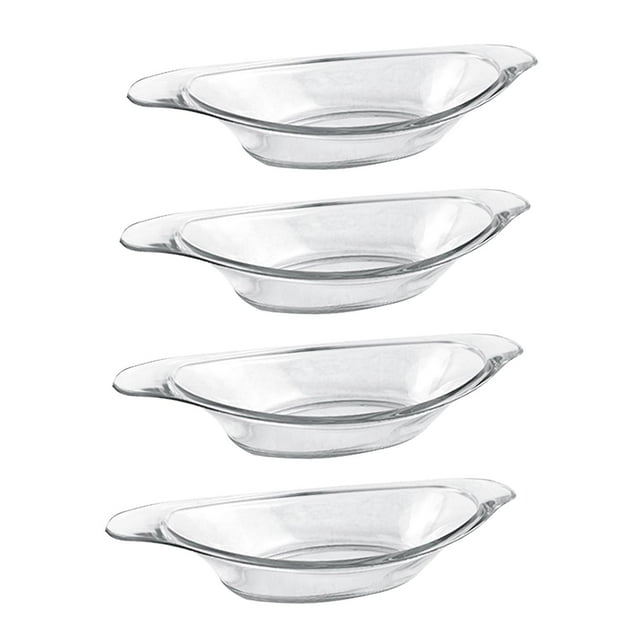 4 tazones de helado tipo banana split, recipientes acrílicos para almacenar alimentos, platos para servir, tazón de postre para yogur de frutas.