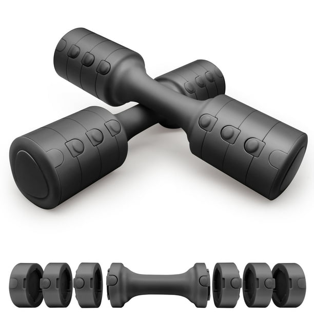 Mancuernas Ajustables, Juego de Pesas de Mano Ajustables, 2, 3, 4, 5 Libras, Múltiples Opciones de Peso, Juego de 2 Mancuernas Ajustables con Mango Antideslizantede, Entrenamiento de Fuerza
