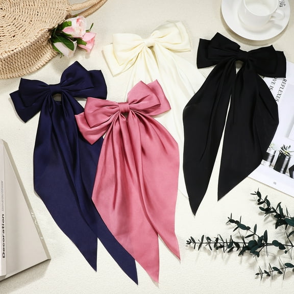 Supvox 4 Pcs Bow Shaped Hair Clips Styling Hair Accessories For Women Weddings Black