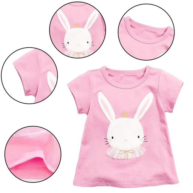 YTDSCS T-Shirts pour Filles Tout-Petits Manches Courtes 2-8 Ans Coton Été Col Rond Pull Décontracté pour Garçons