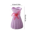 thumbnail image 3 of Purple Decorative Vase Faux Weave Design Modern Home Accent Table Centerpiece for Living Room Bedroom Floral Decor, 3 of 7