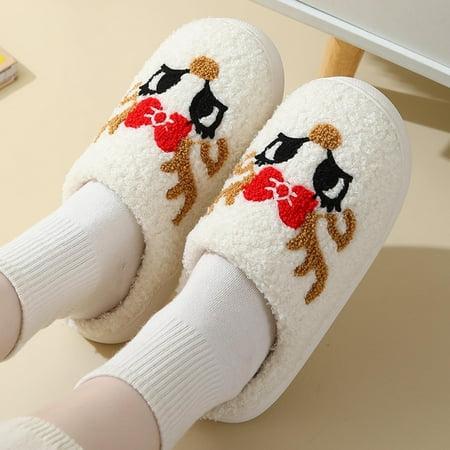 

Tejiojio Warm Memory Foam House Shoes Clearance Men s and Women s Couple Shoes Flat Plush Non-slip Linen Comfortable Platform Slippers