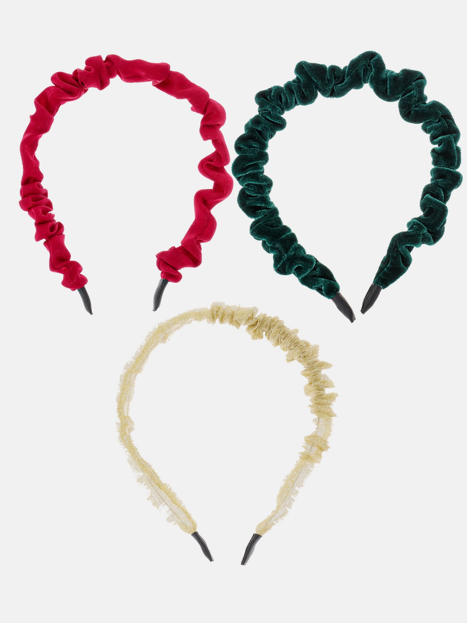 Way to Celebrate Holiday Women's Metallic Scru Headband Set