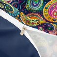 thumbnail image 4 of jejeloiu Colorful Paisley Duvet Cover Queen For Men Women,Bohemian Pattern Queen Bedding,Dark Multi,Navy Blue Reversible,3 Pieces,1 Duvet Cover and 2 Pillowcases, 4 of 6
