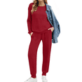thumbnail image 6 of UVN Outfit Set for Women Long Sleeve Tops and Jogger Pants 2 Piece Matching Set with Pockets, 6 of 9