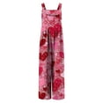 thumbnail image 4 of Haivin Women's Valentine's Day Print Jumpsuit, Loose Fit with Button Front and Pockets, Casual Wear for Daily and Special Occasions, 4 of 6