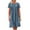 Navy, variant on Women's Cotton Linen Summer Dresses Crew Neck Short Sleeve Pleated Dress Casual Loose Lounge Beach Midi Dress