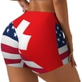 thumbnail image 2 of Kdxio USA Switzerland Print Workout Shorts for Women Seamless Soft Smooth Gym Yoga Scrunch Active Shorts, 2 of 5