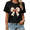 Black, variant on Watercolor Strawberry Coquette Bow Graphic Tees Womans T-shirt Black/White S-5XL Shirts Romantic Fruit Tops