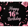 thumbnail image 4 of Happy 16th Birthday Backdrop Colorful Decorations Balloon Party Supplies Backdrop Banner Celebration Photography Props Event Background, 4 of 4