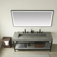thumbnail image 3 of Vinnova Lleida 72" Single Sink Bathroom Vanity Matte Black Support Gray Top and Mirror, 3 of 5