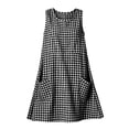 thumbnail image 5 of CBASIHI Womens Sleeveless Gingham Dresses with Pockets- Loose Fit Summer Crew Neck Casual Beach Vacation A Line Sundresses Black Size S-3XL, 5 of 8