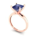 thumbnail image 2 of 2.5 ctw Solitaire Anniversary Ring for Women | Princess Cut Simulated Tanzanite | Hyperallergenic Solid 18K Rose Gold, 2 of 5